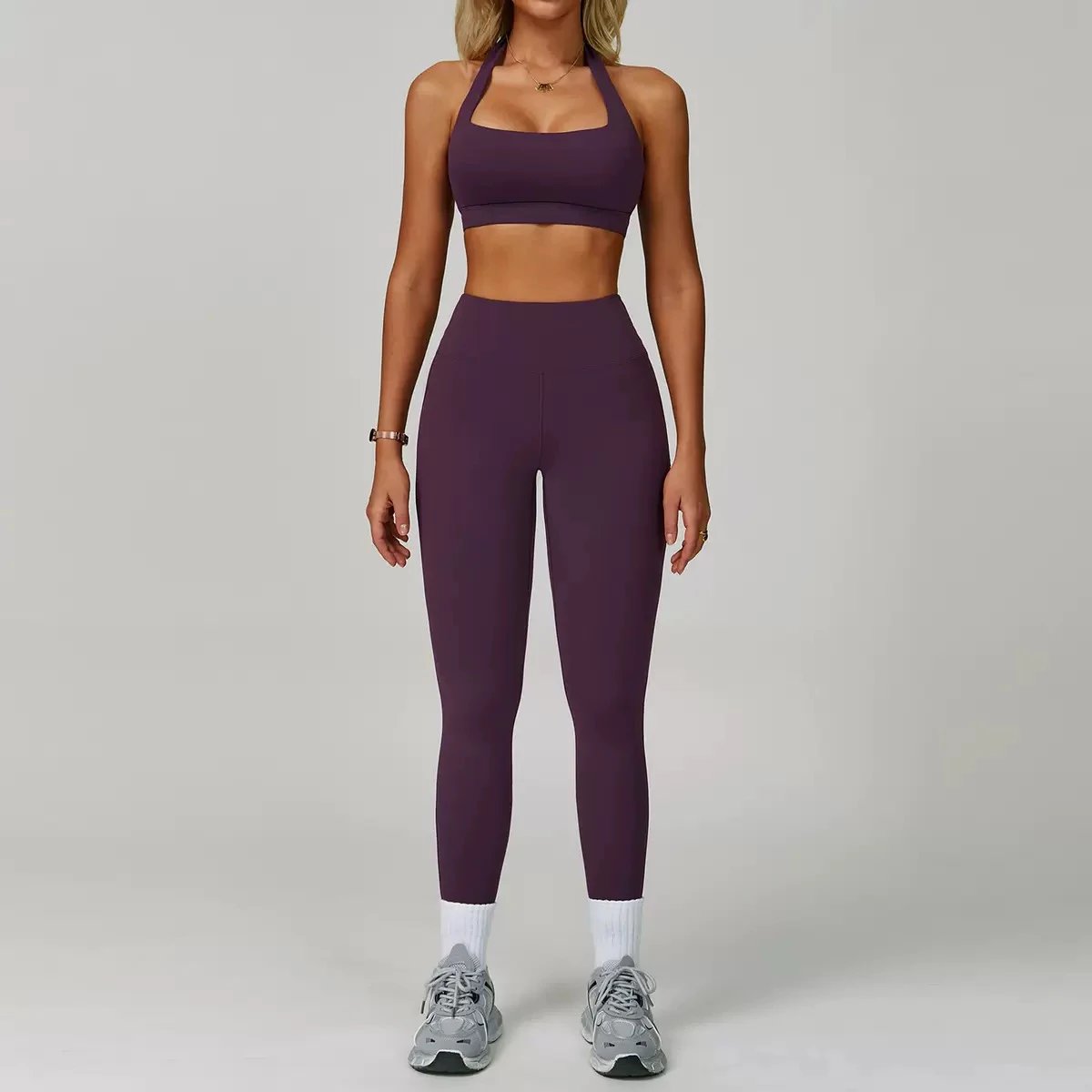 Alo Yoga High-Waisted Flare Leggings Navy Activewear Set - 15