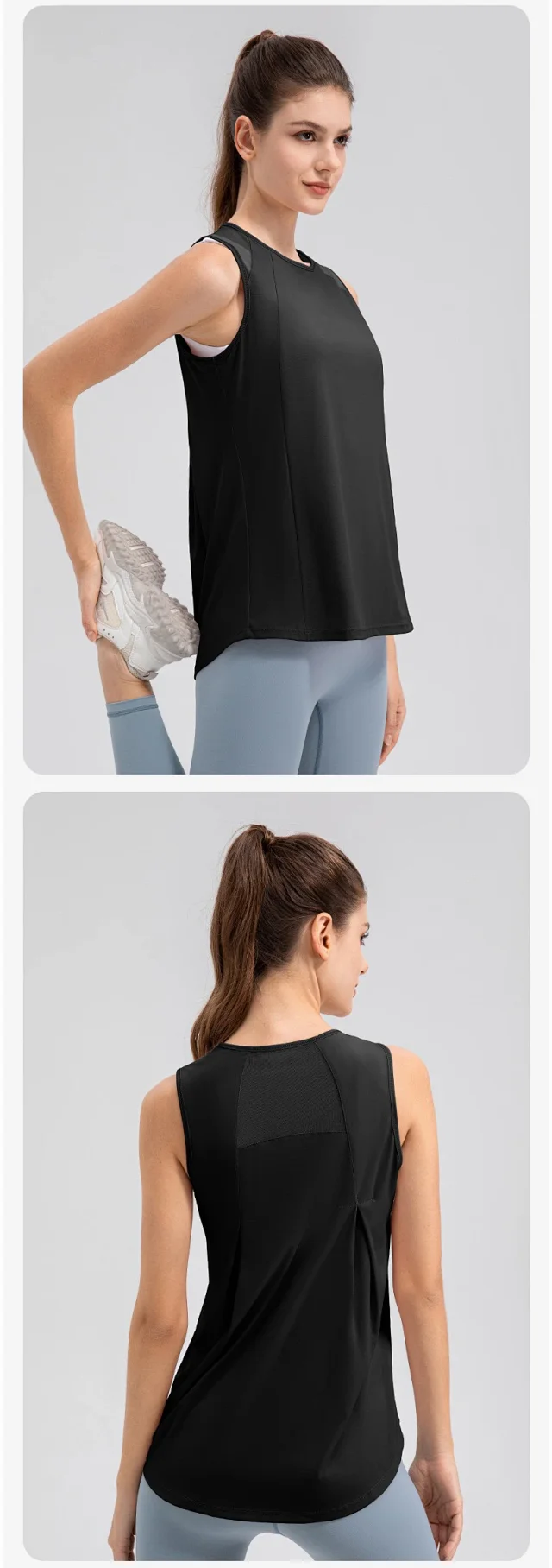 Alo Vests Sleeveless crew-neck athletic top with mesh shoulder panels product detail image 29