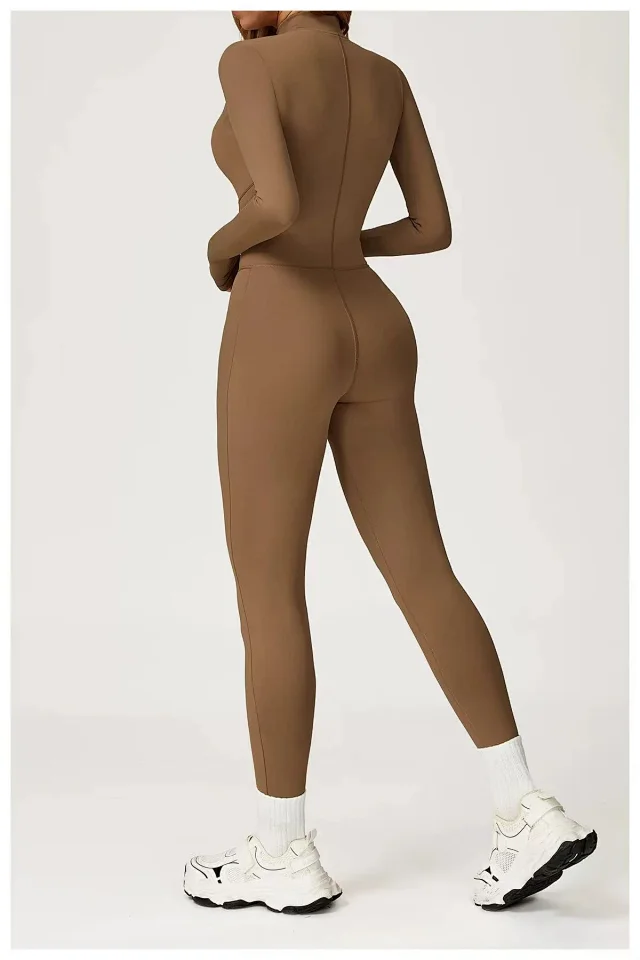 Alo Jumpsuits Long-Sleeve Stand-Collar Zip-Front Activewear Jumpsuit product detail image 24