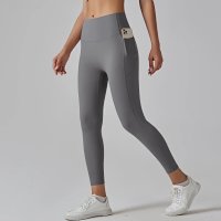 {Pocket Tummy-Control Pants} Titanium Gray