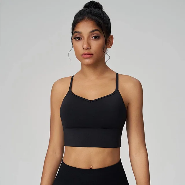 Alo Underwear V-Neck Thin-Strap Strappy-Back Sports Bra product detail image 5