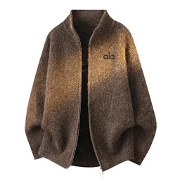 thumbnail for Alo美式yoga轻奢慵懒风针织开衫毛衣拉链宽松超时尚百搭外套男士上装
