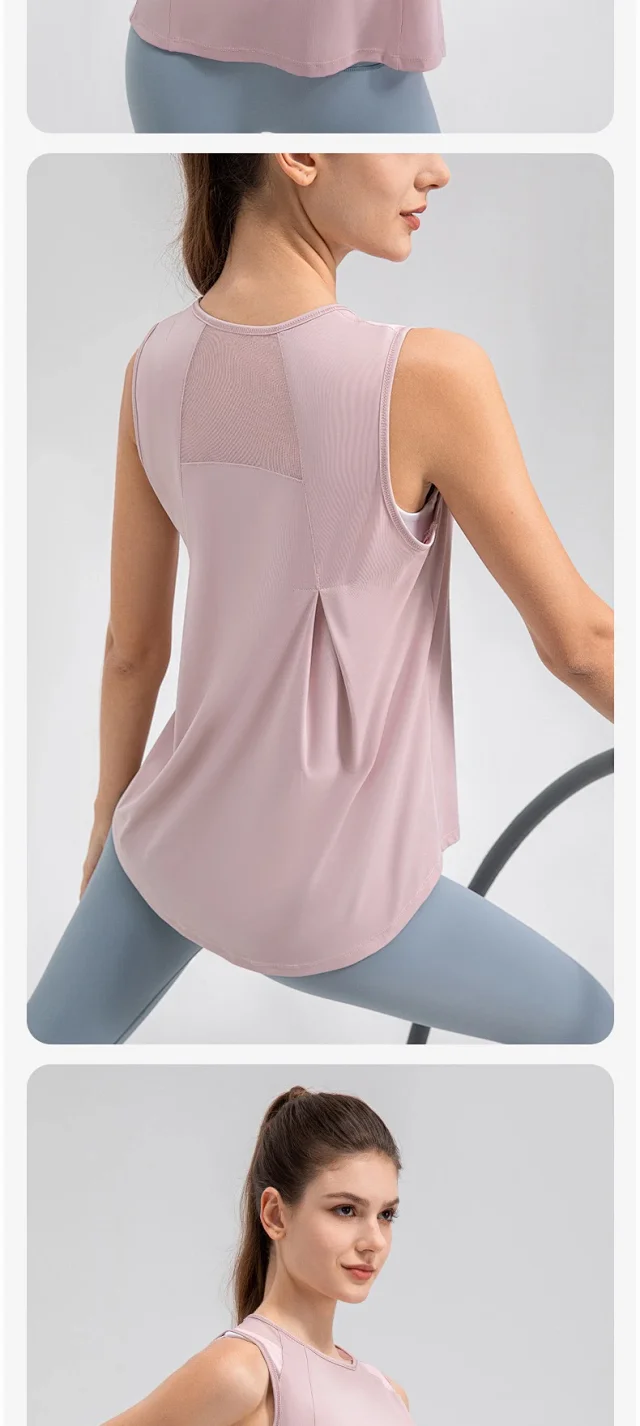 Alo Vests Sleeveless crew-neck athletic top with mesh shoulder panels product detail image 19