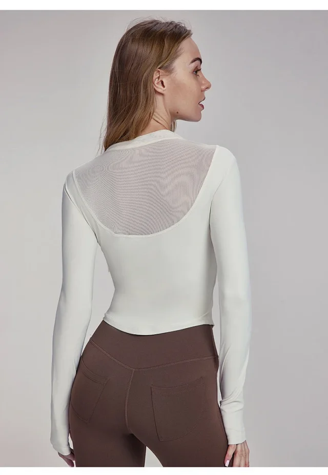 Alo Yoga Shirts Long-Sleeve Asymmetric Mesh Panel Top product detail image 31