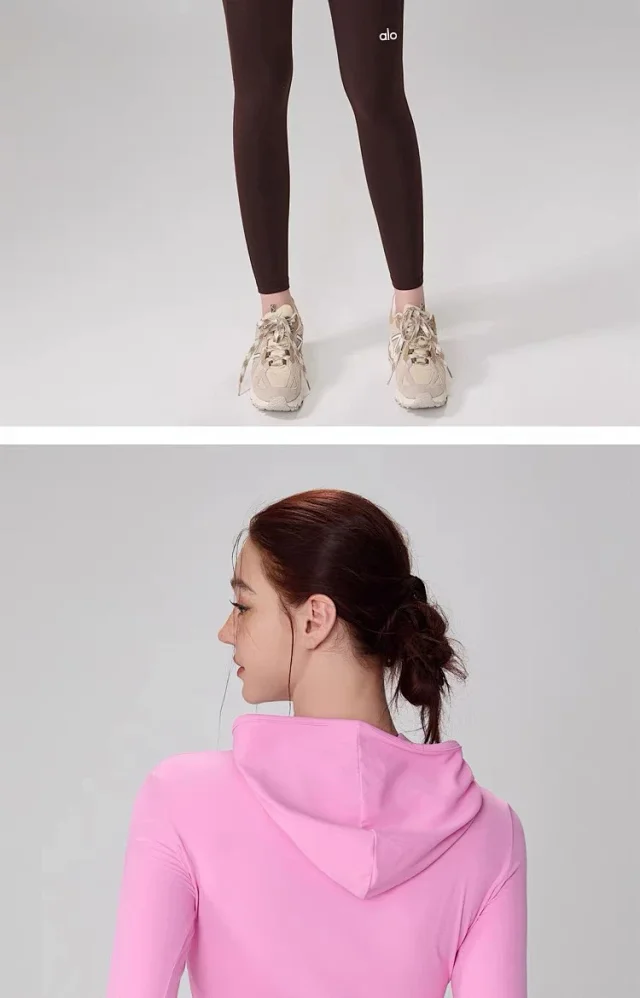 Alo Hoodies & Sweatshirts Fitted Long-Sleeve Hooded Athletic Top with Thumbholes product detail image 36