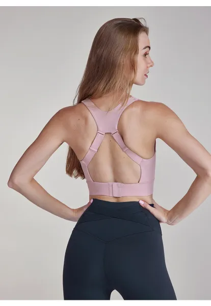 Design COLOUR Light Ivory Sports Bra with Back Cutout Activewear - 25