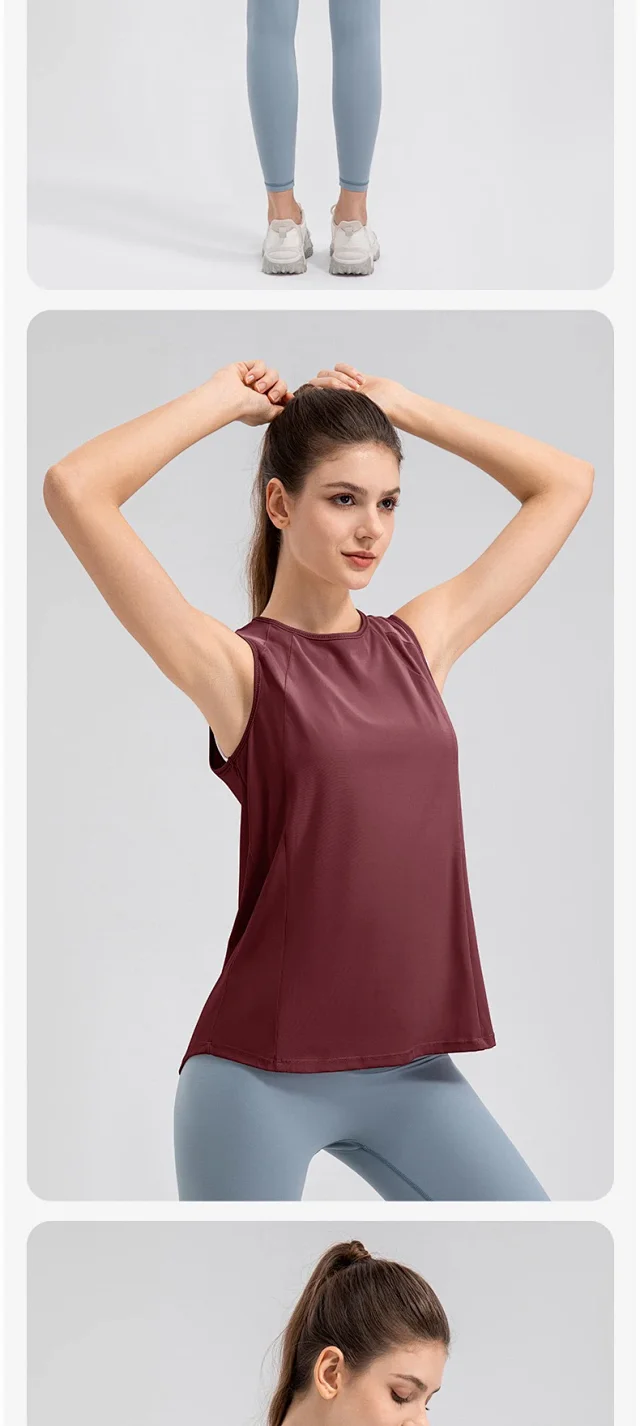 Alo Vests Sleeveless crew-neck athletic top with mesh shoulder panels product detail image 24