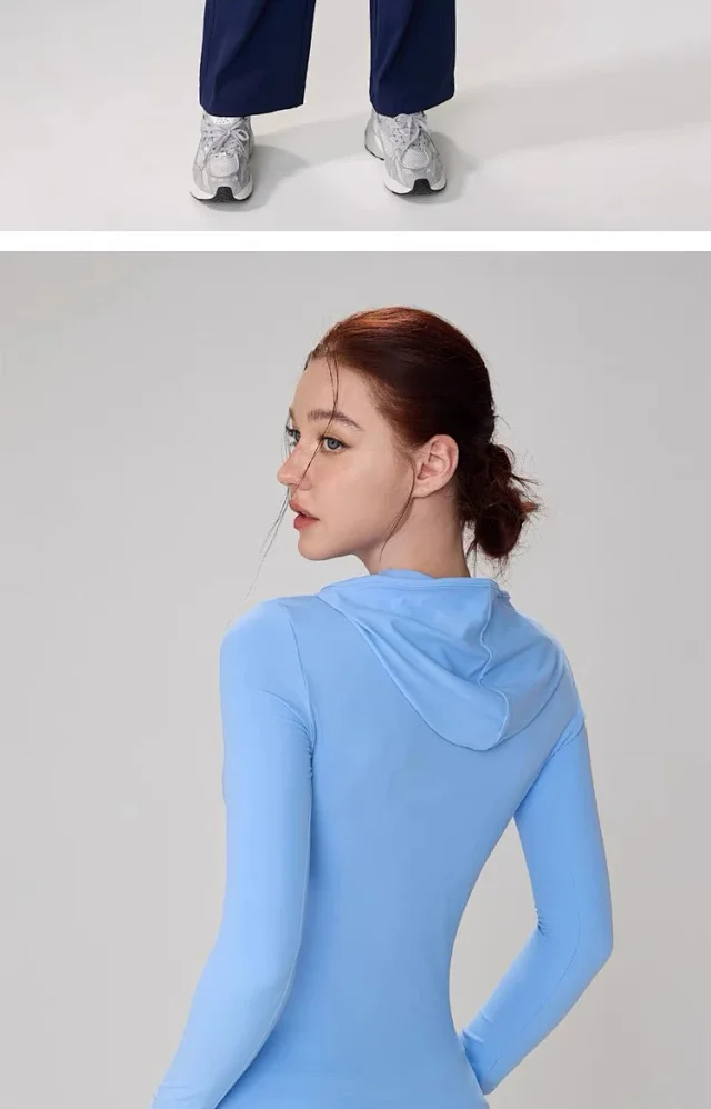Alo Hoodies & Sweatshirts Fitted Long-Sleeve Hooded Athletic Top with Thumbholes product detail image 33