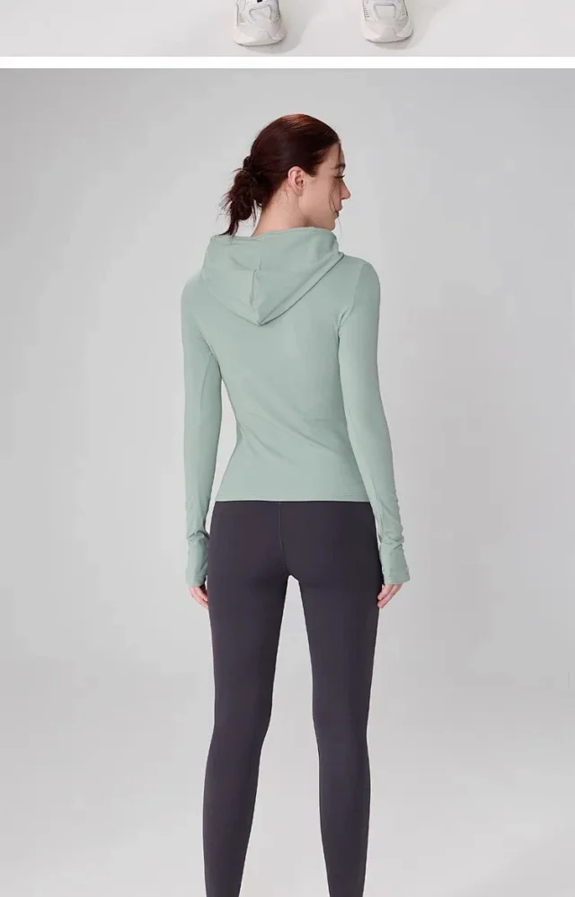 Alo Hoodies & Sweatshirts Fitted Long-Sleeve Hooded Athletic Top with Thumbholes product detail image 30