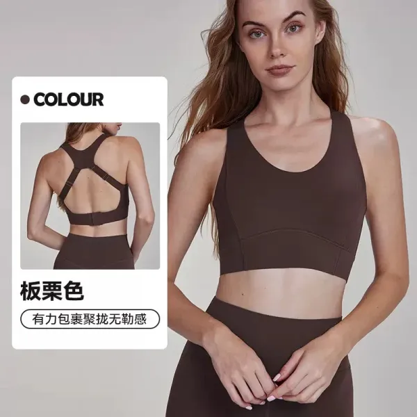 Design COLOUR Light Ivory Sports Bra with Back Cutout Activewear - 7