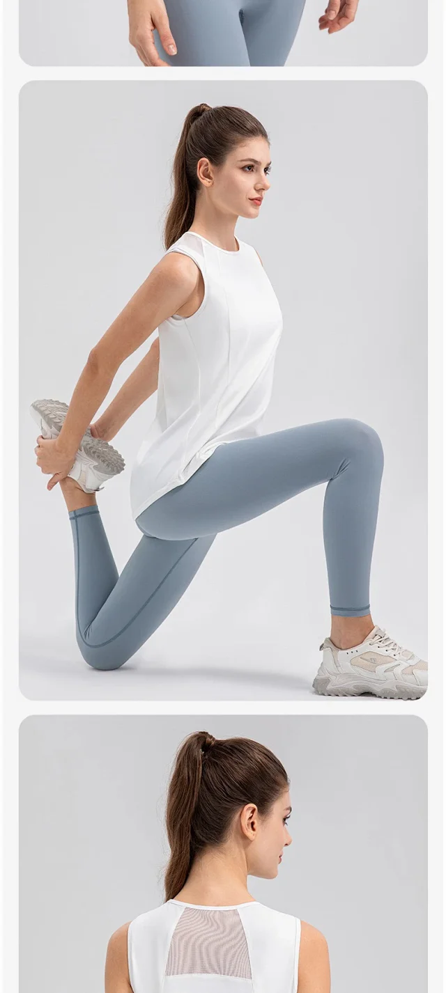 Alo Vests Sleeveless crew-neck athletic top with mesh shoulder panels product detail image 12