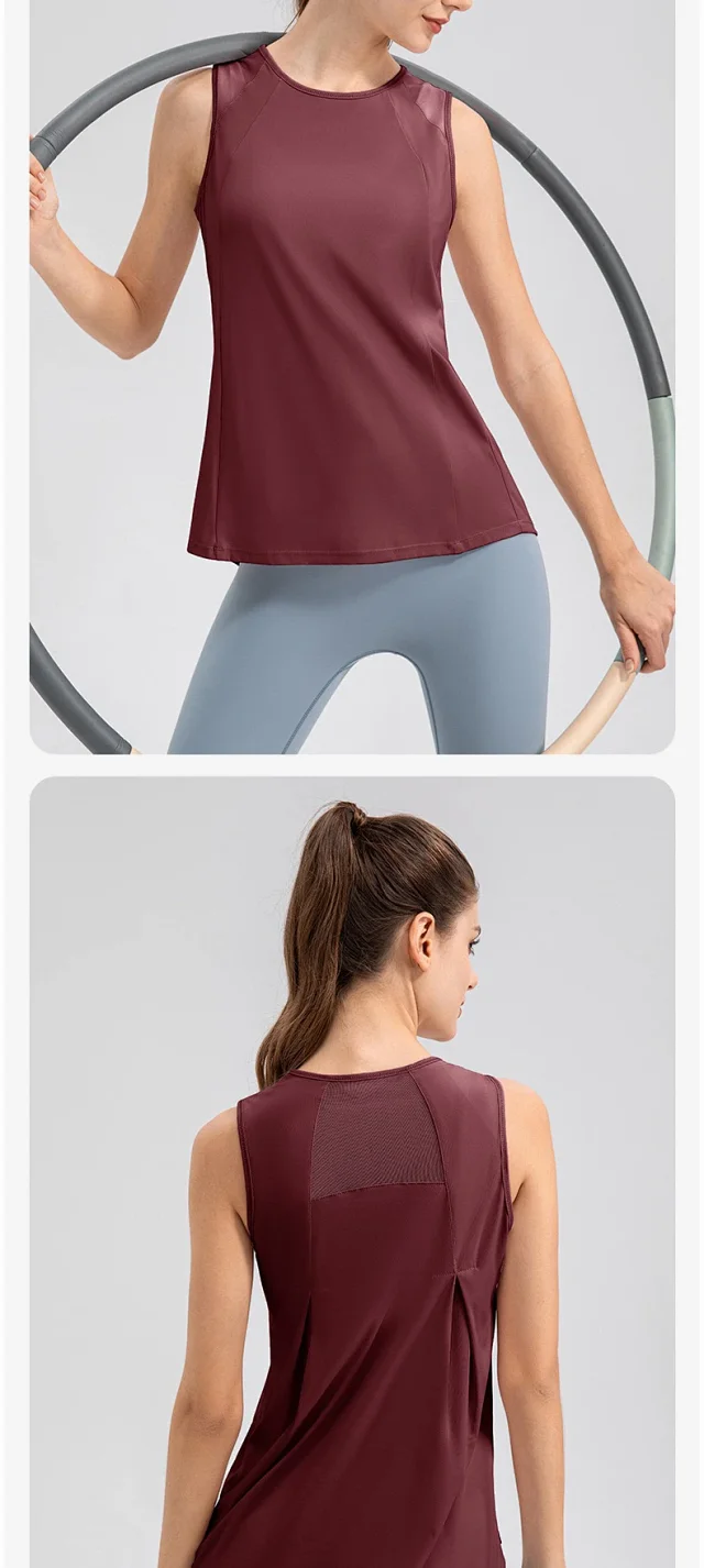 Alo Vests Sleeveless crew-neck athletic top with mesh shoulder panels product detail image 25