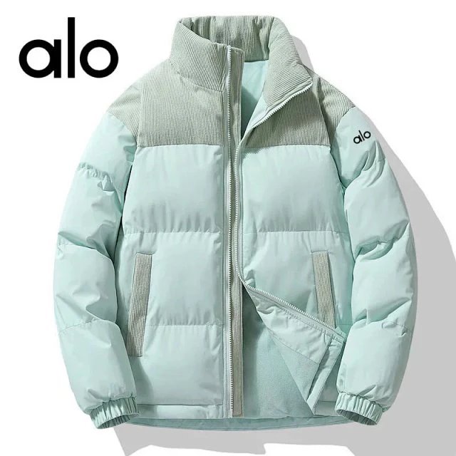 Alo Corduroy-Trim Puffer Jacket Pink Down Jacket - 5
