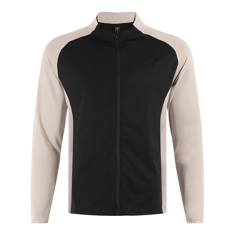 Unbranded Jackets Color-Block Full-Zip Stand-Collar Athletic Jacket — Black