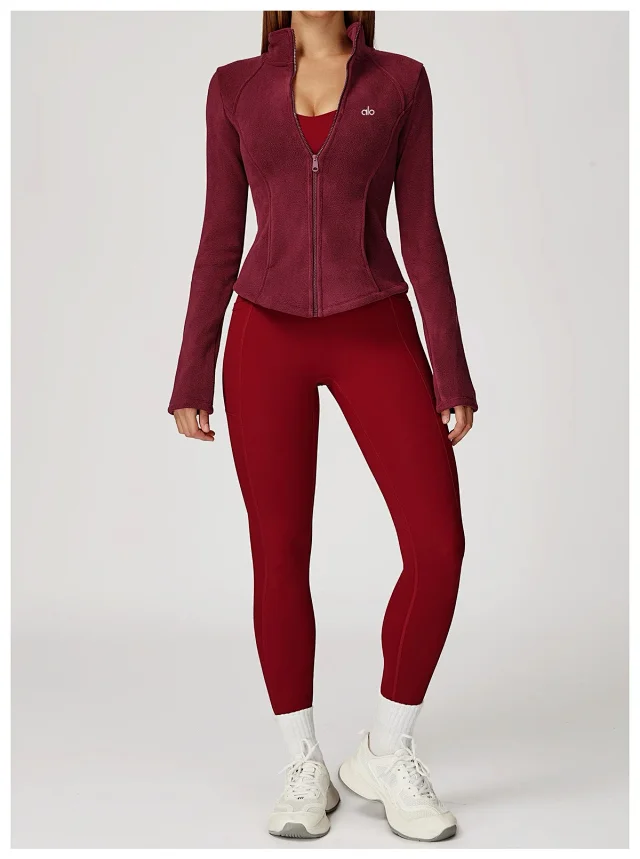 Alo Yoga Jackets Fitted Full-Zip Fleece Jacket product detail image 19