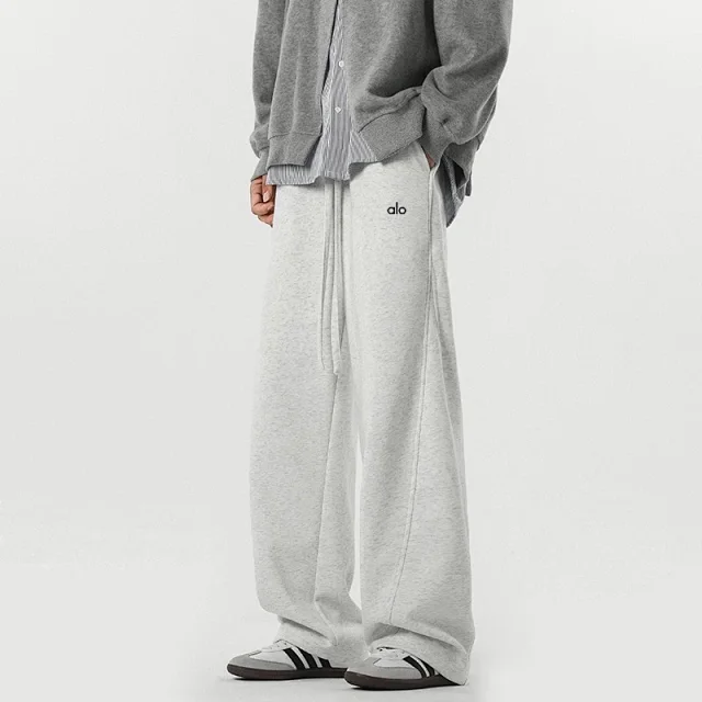 Alo Yoga Trousers Fleece-lined wide-leg drawstring product detail image 14