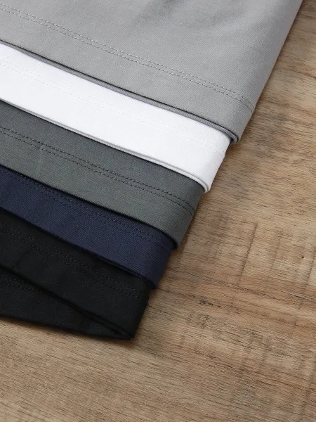 Design Long Sleeve Polo Shirt in White, Black, Navy, Gray, and Charcoal - 13
