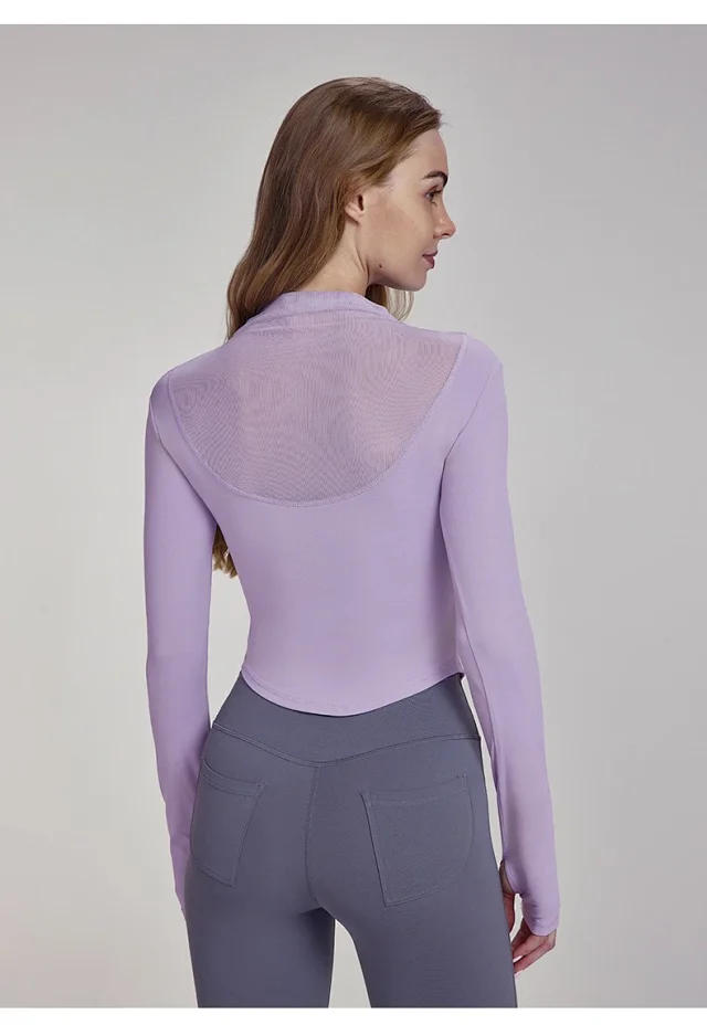 Alo Yoga Shirts Long-Sleeve Asymmetric Mesh Panel Top product detail image 28