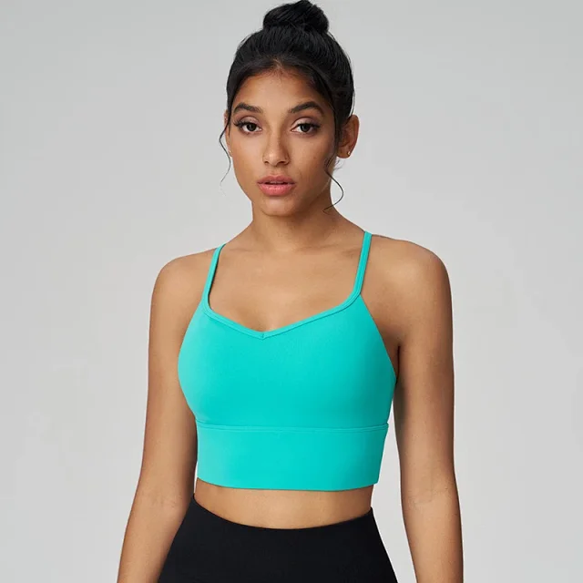 Alo Underwear V-Neck Thin-Strap Strappy-Back Sports Bra product detail image 2