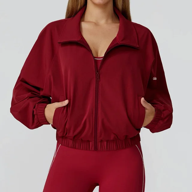 Alo Yoga Jackets Cropped Zip-Up Jacket with Stand Collar product detail image 10
