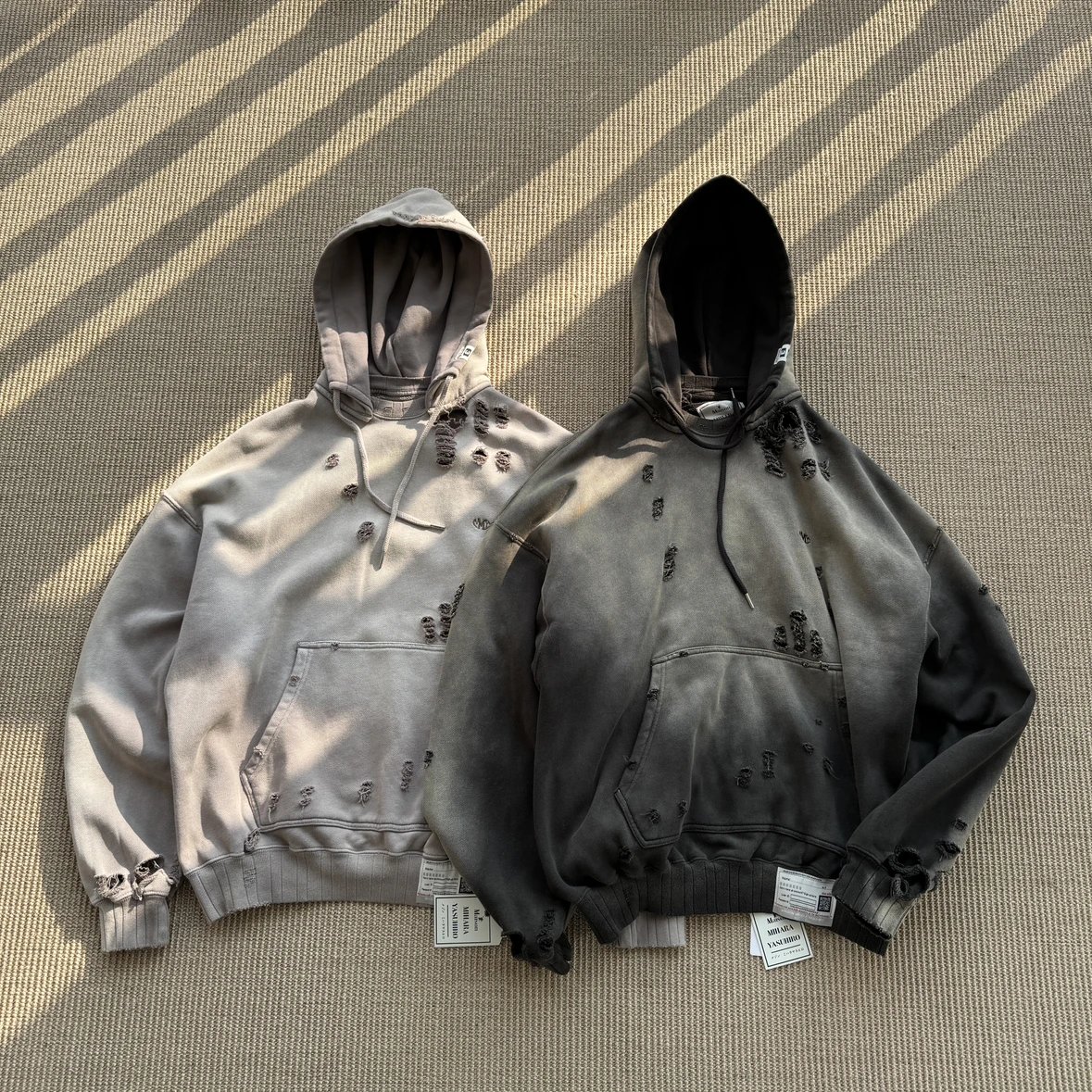 Previously, 300+MMY heavy-duty sweatshirts were damaged due to sun exposure, fading, aging, and wear