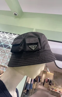 thumbnail for [Purchase level] PRA 24 new black multi-pocket triangle logo fisherman hat