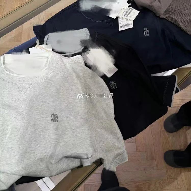 Spot Cupid26ss Bc double neck silk cotton tee/Ding luxury finishing technology/soft gold in cotton/essential for food rations
