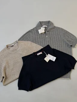 thumbnail for CUPID26SS BC linen cotton coarse needle knitted short sleeves European imported linen The ultimate style of old money