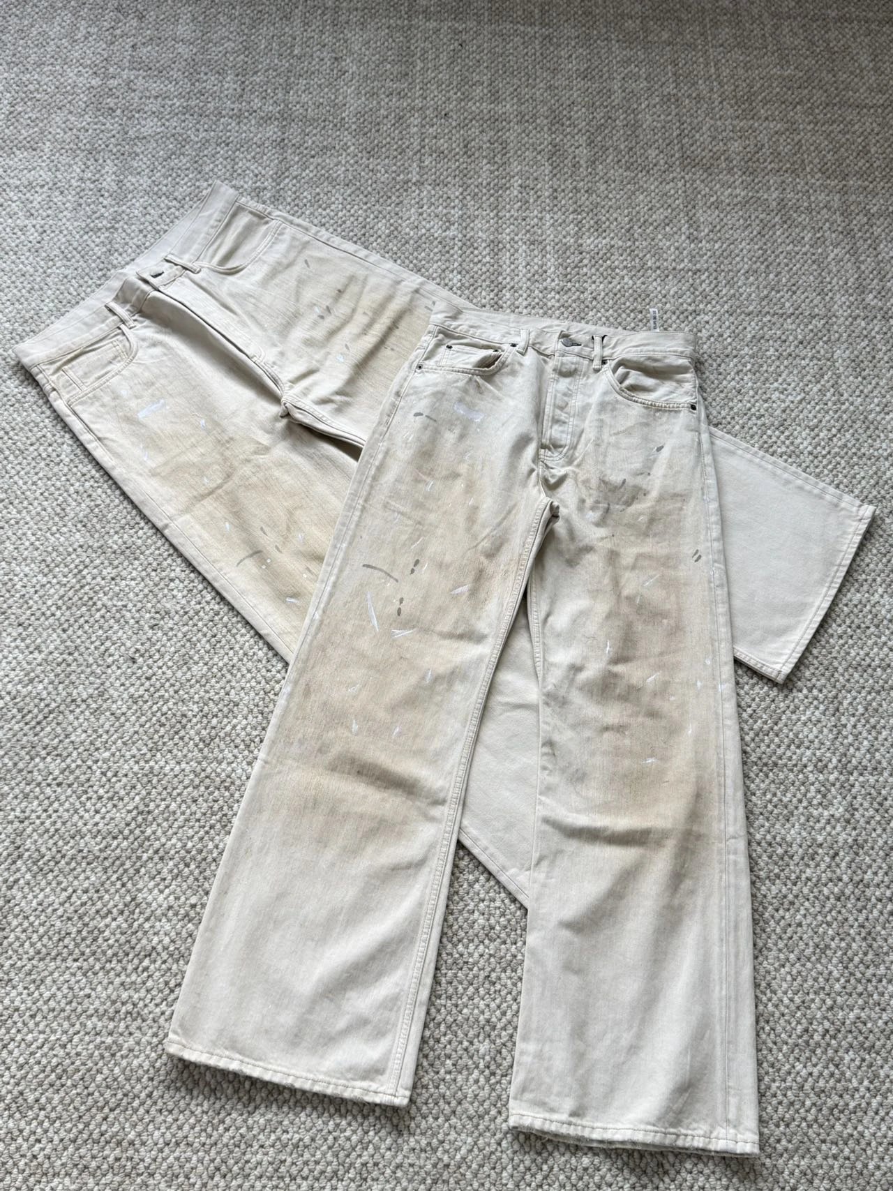 6.30 Spot Cupid26ss 2021m Ink Splashing White Bull/Garment Dyeing Process Hand Splashing Ink