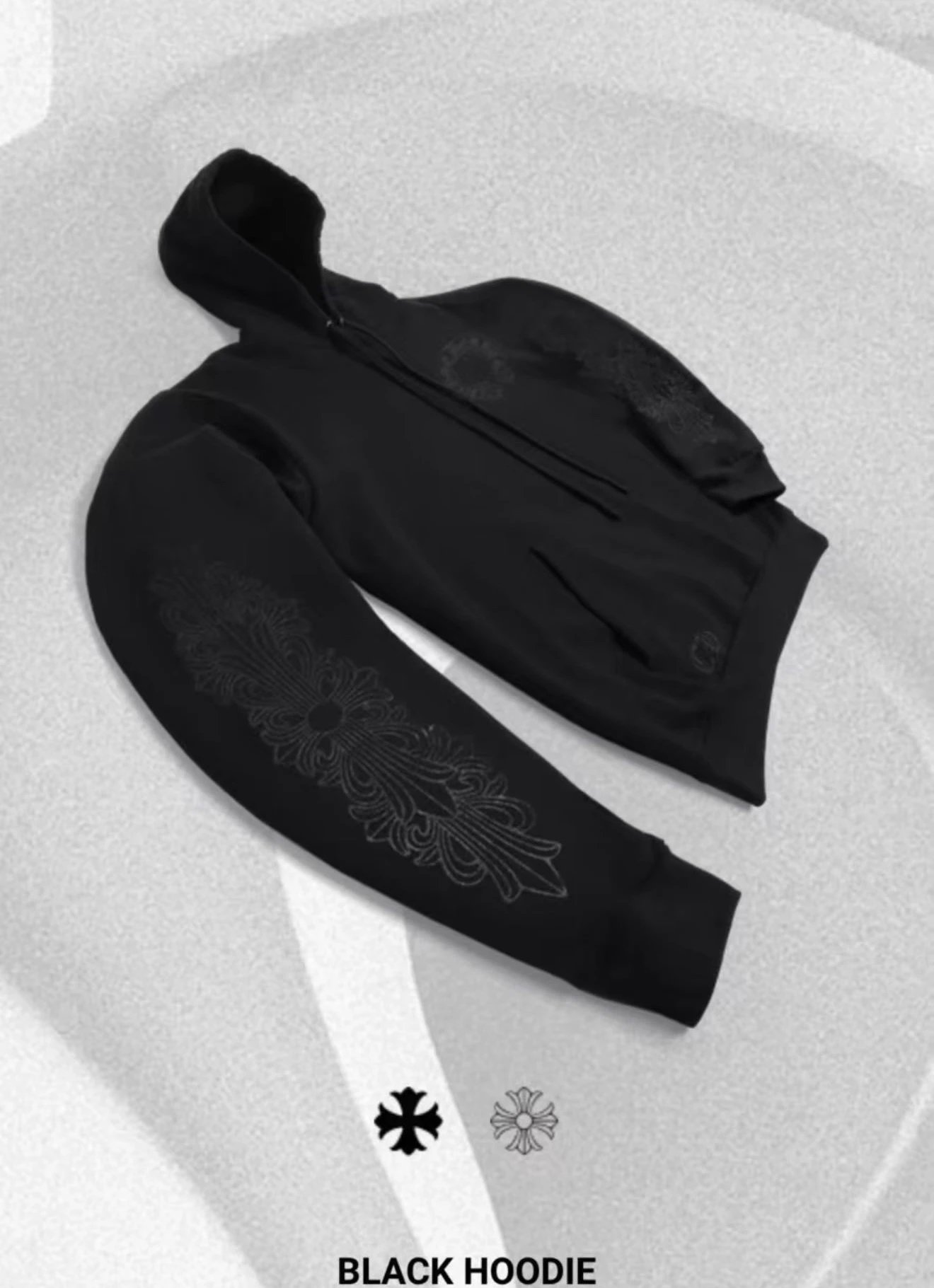 Cupid26 early autumn ch glitter black warrior hooded sweatshirt/correctly positioned print