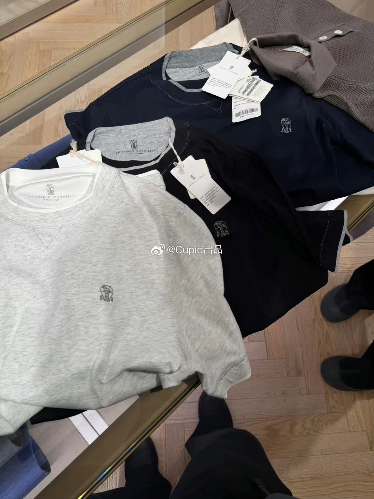 Spot Cupid26ss Bc double neck silk cotton tee/Ding luxury finishing technology/soft gold in cotton/essential for food rations
