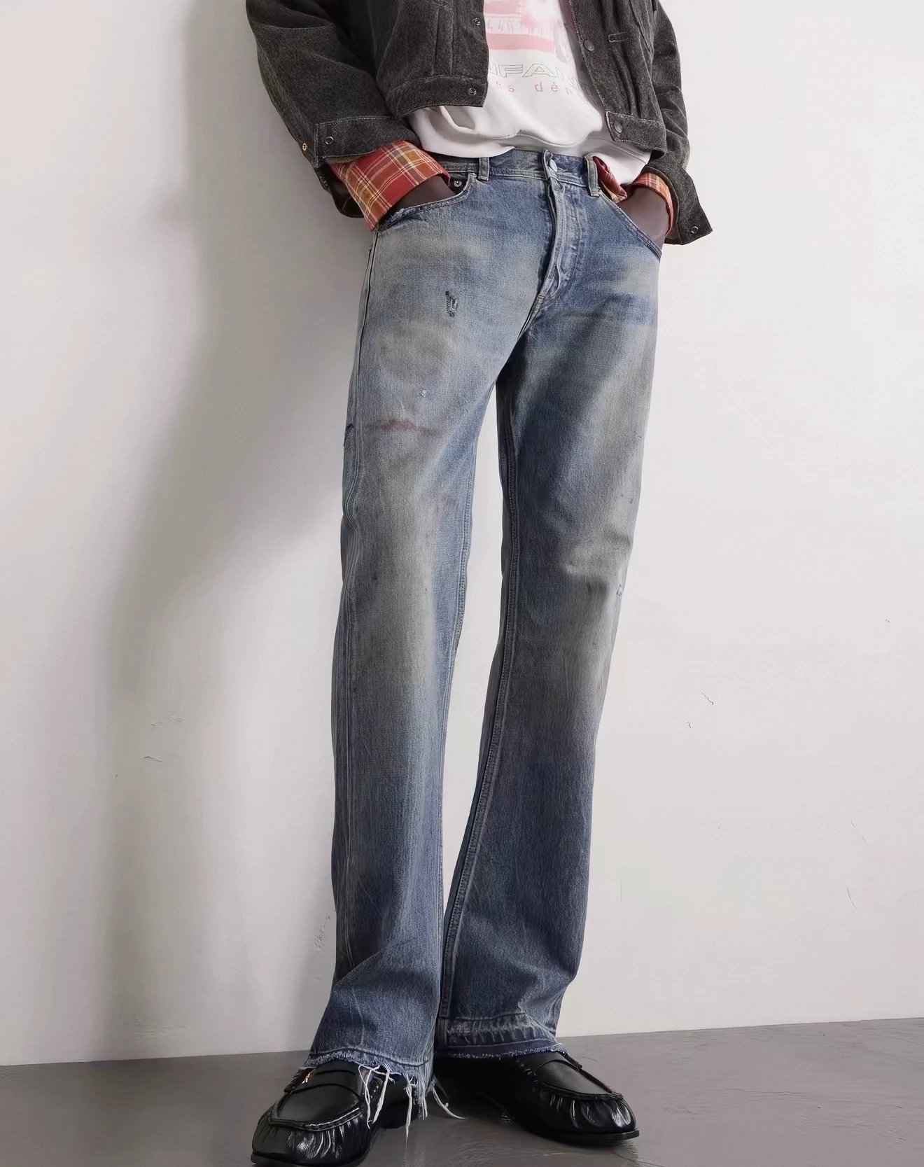 ERD Vintage Destroyed Texas Cowboy Jeans, In Stock Ready to Ship