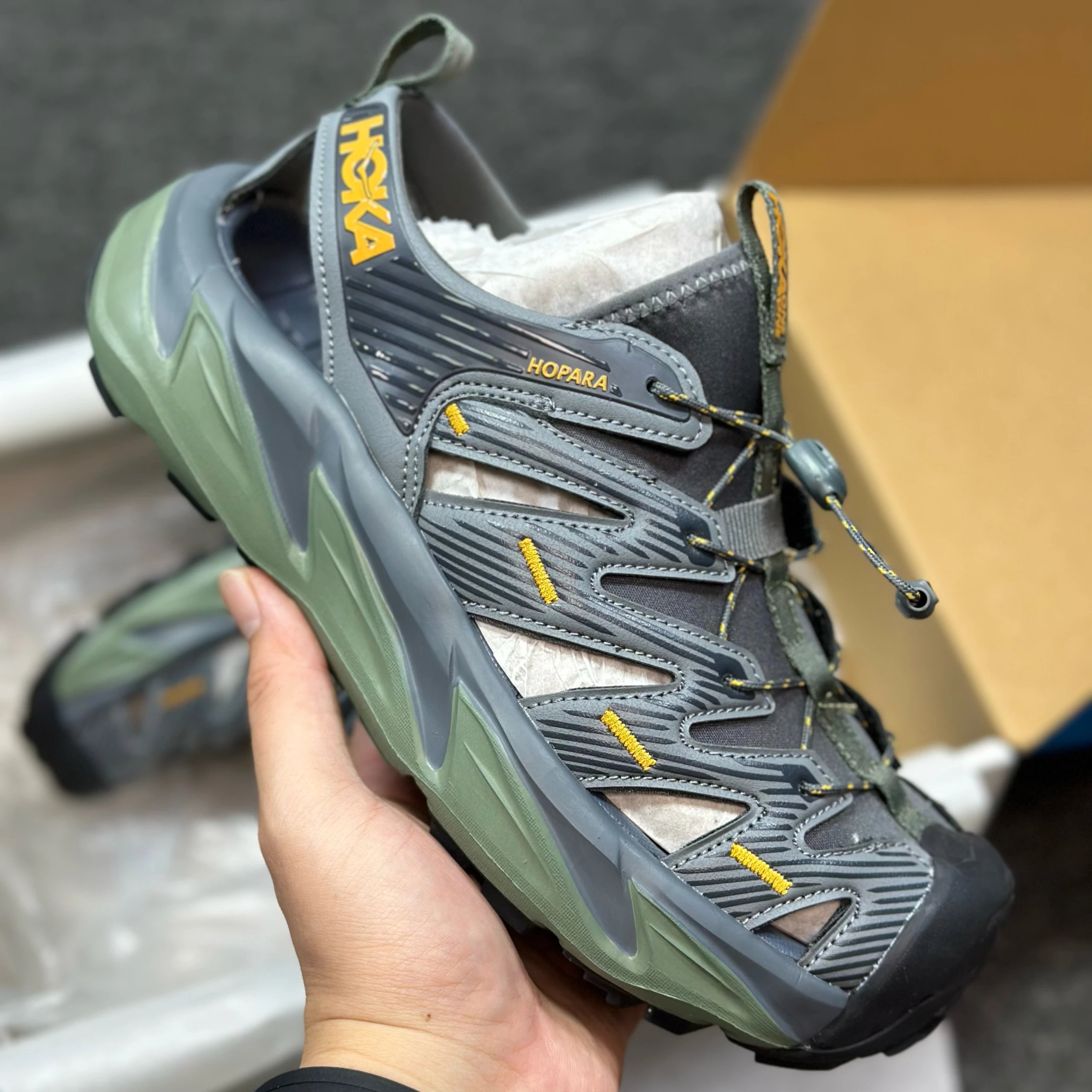 Hoka Hopara Olive Green Sandals