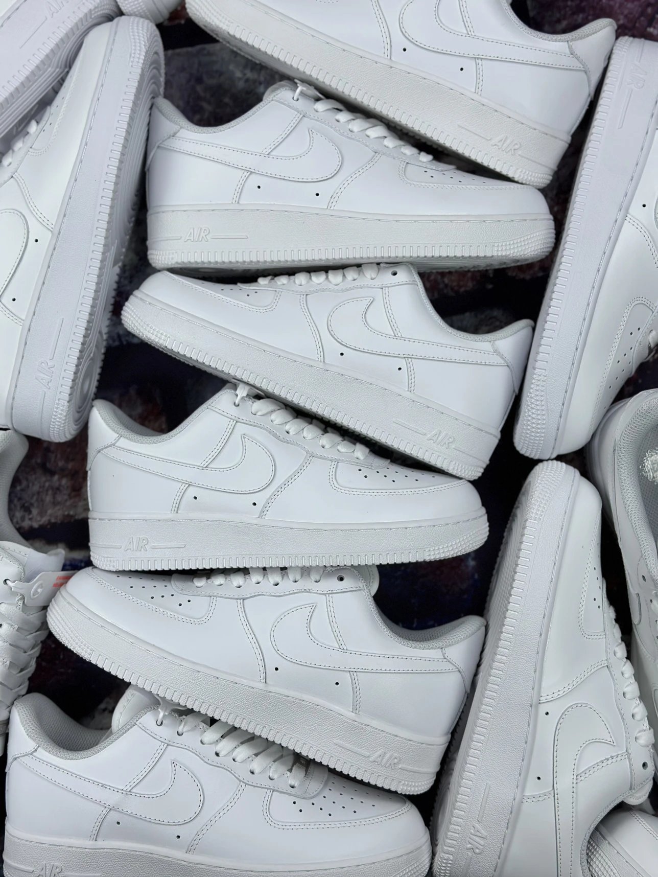 【 Advantages of Our Own Orders Output 】 Pure original version of Air Force One pure white low top full white two-layer leather shoe pad brushed with rubber and steel stamp, unisex casual sports board shoes