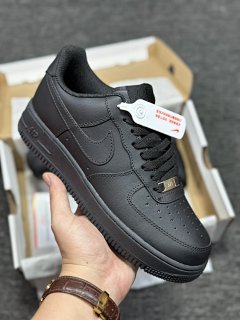 【 Factory cash out advantage supply 】 Pure original version of Air Force One low top series Black Warrior matte correct version insole back glue unisex versatile casual sports board shoes