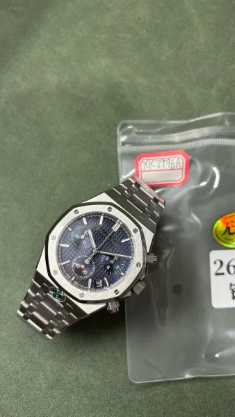 Audemars Piguet Royal Oak Chronograph Blue Dial Stainless Steel Watch Watches - 4