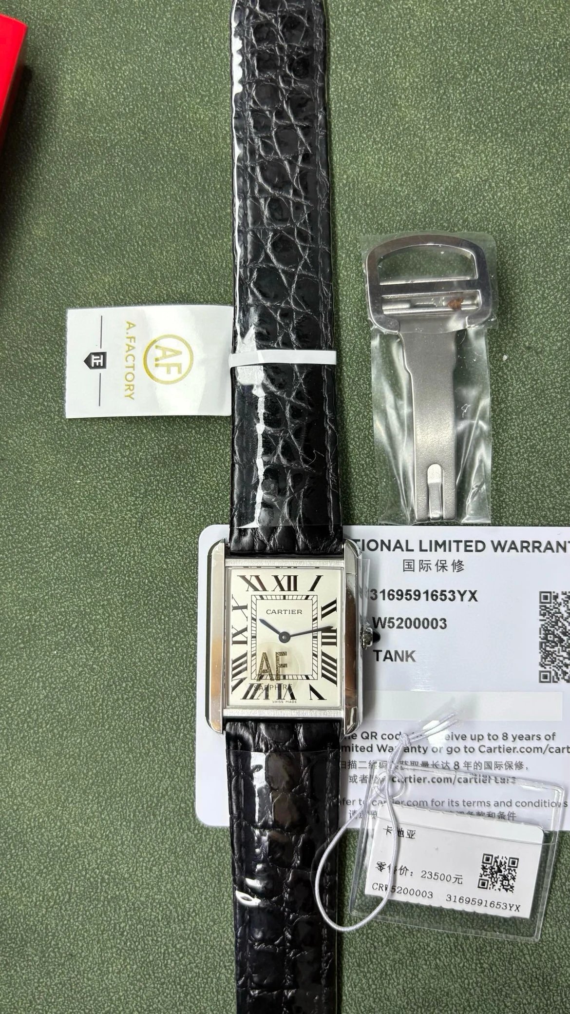 Cartier Tank Must de Cartier Black Alligator Strap Quartz Watch Watches - 3
