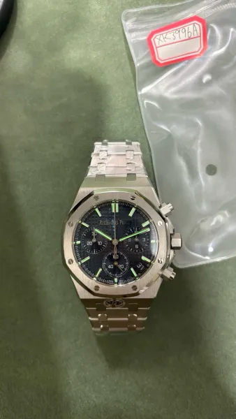 Audemars Piguet Royal Oak Chronograph Blue Dial Stainless Steel Watch Watches - 14