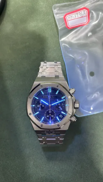 Audemars Piguet Royal Oak Chronograph Blue Dial Stainless Steel Watch Watches - 13