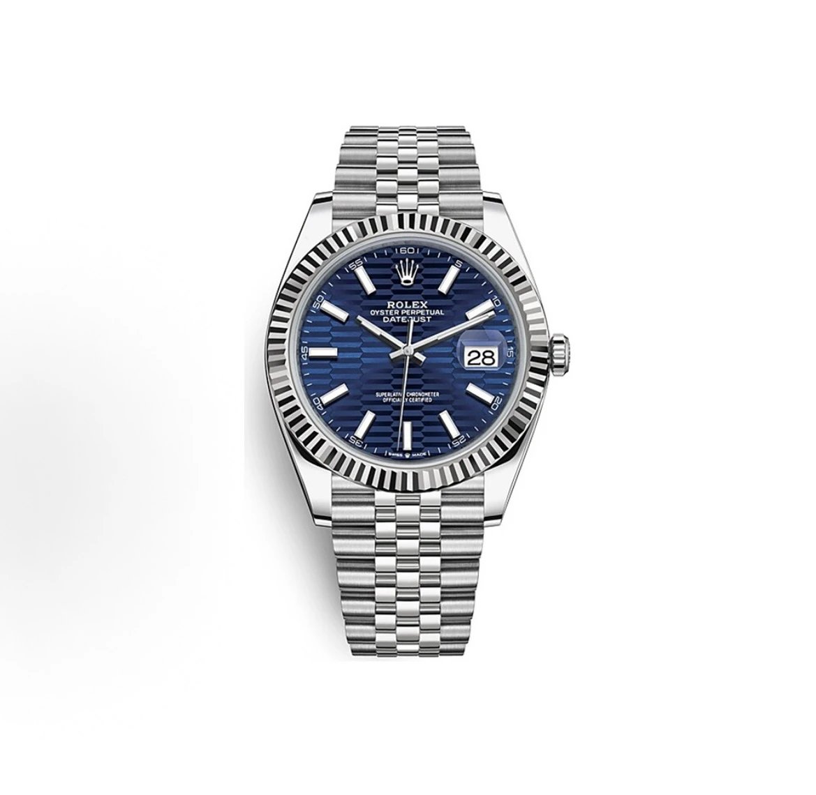 Rolex Oyster Perpetual Datejust Watch - Blue Honeycomb Dial-009505