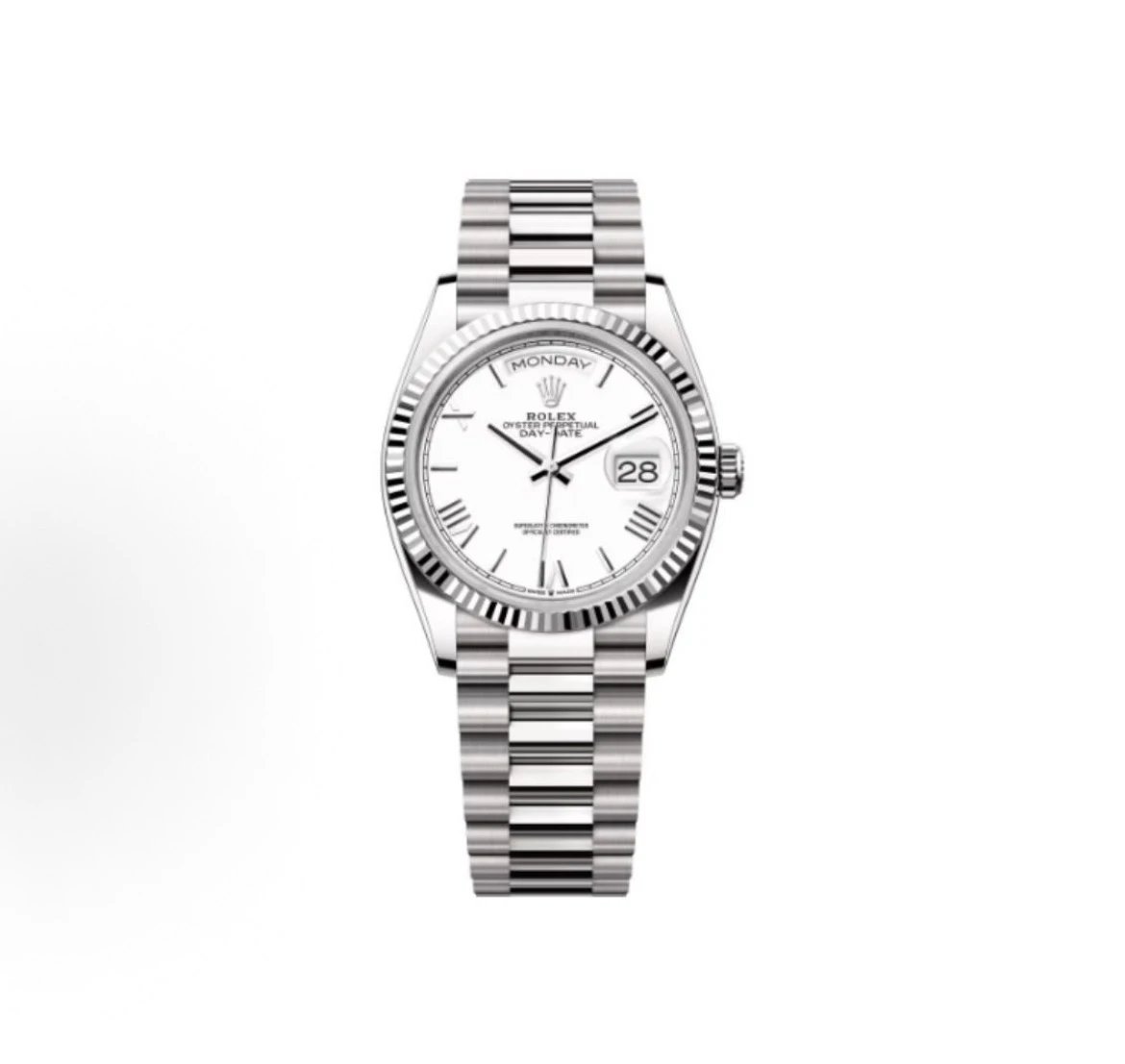 Rolex Oyster Perpetual Day-Date Watch - White Dial-010391