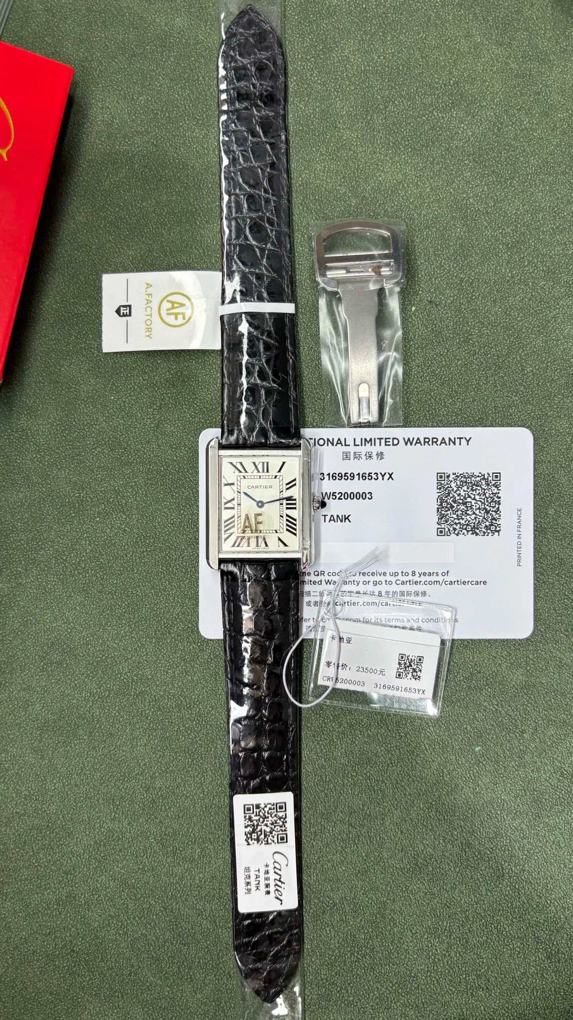 Cartier Tank Must Roman Dial Alligator Leather Watch W5200003