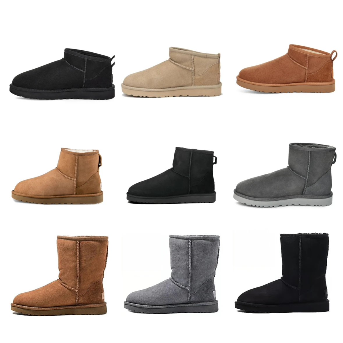 Ug Classic Collection Men's and Women's Short Boots Fur Recommended True to Size Selection