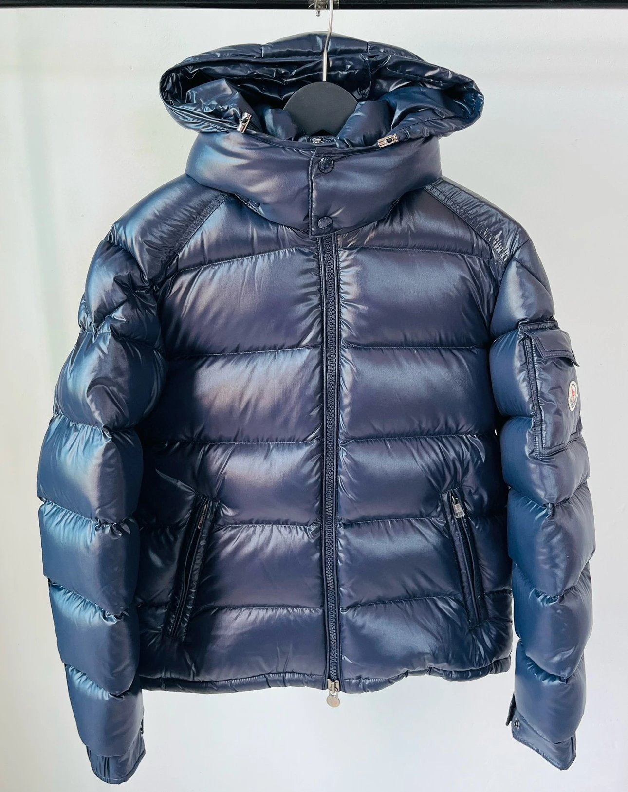 Moncler Maya Dark Blue Short Down Jacket With NFC