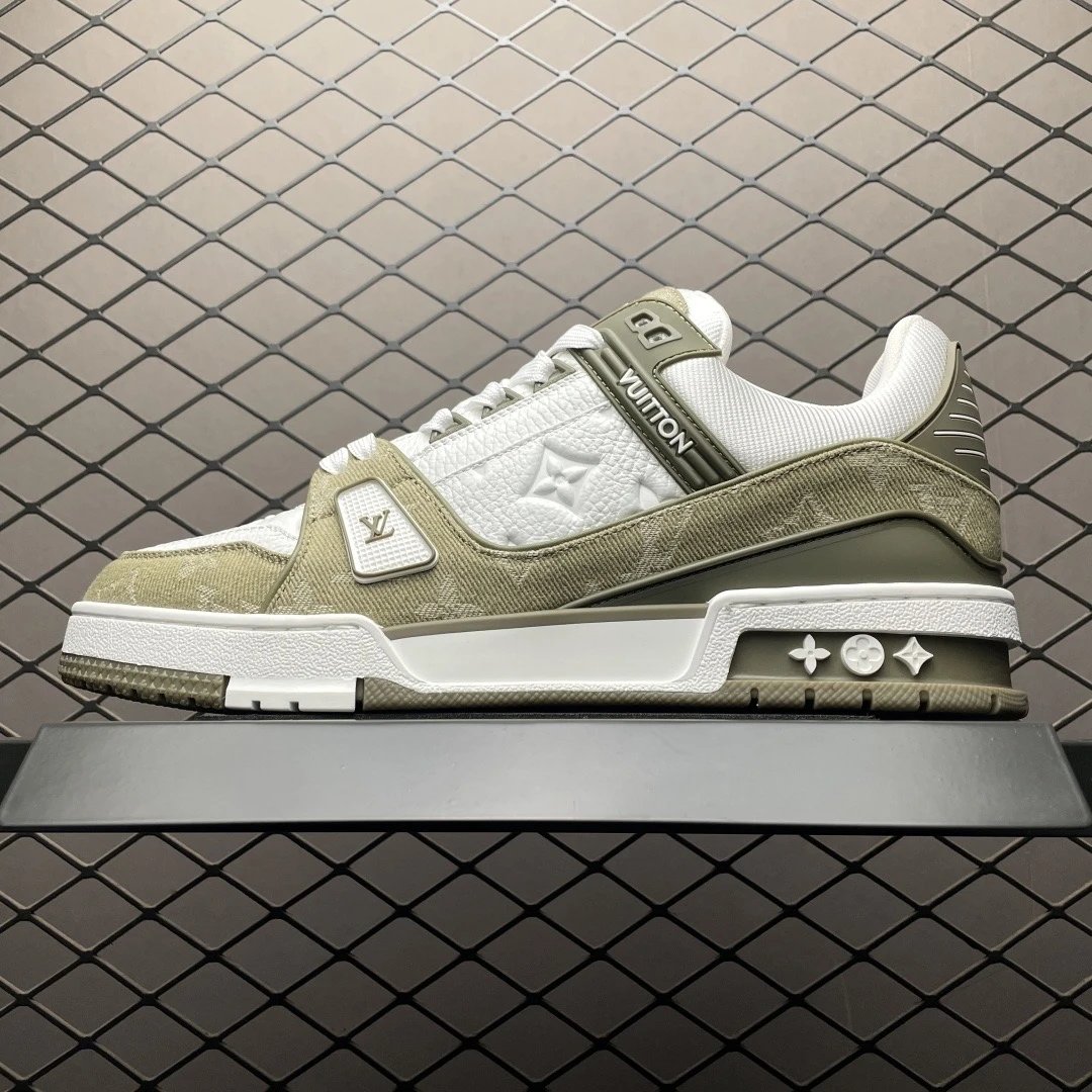 Green Denim Leather Embossed