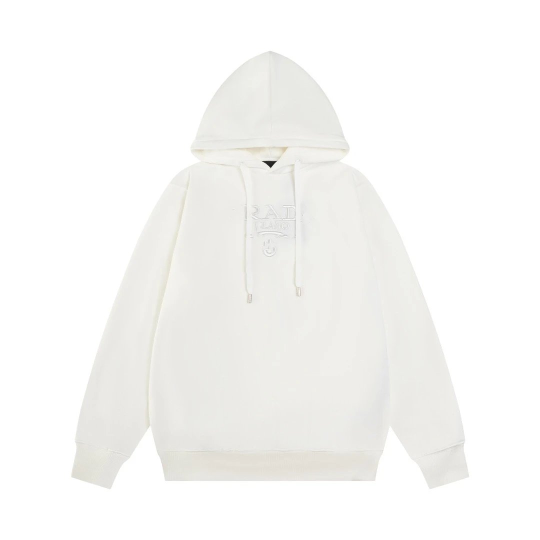 Prada Logo Embroidered Cream Sweater - 18