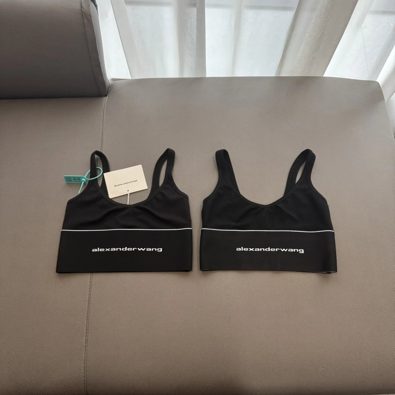 Alexander Wang Cropped Tank Top - Branded Piping, Stretch Fitted Camisole 1