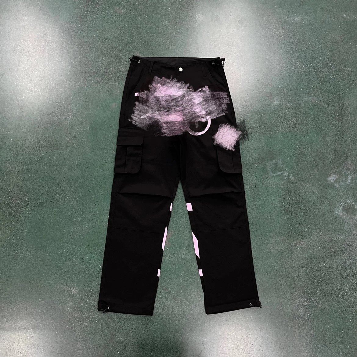 MT Black Graff Printed Pants (Pink Label)