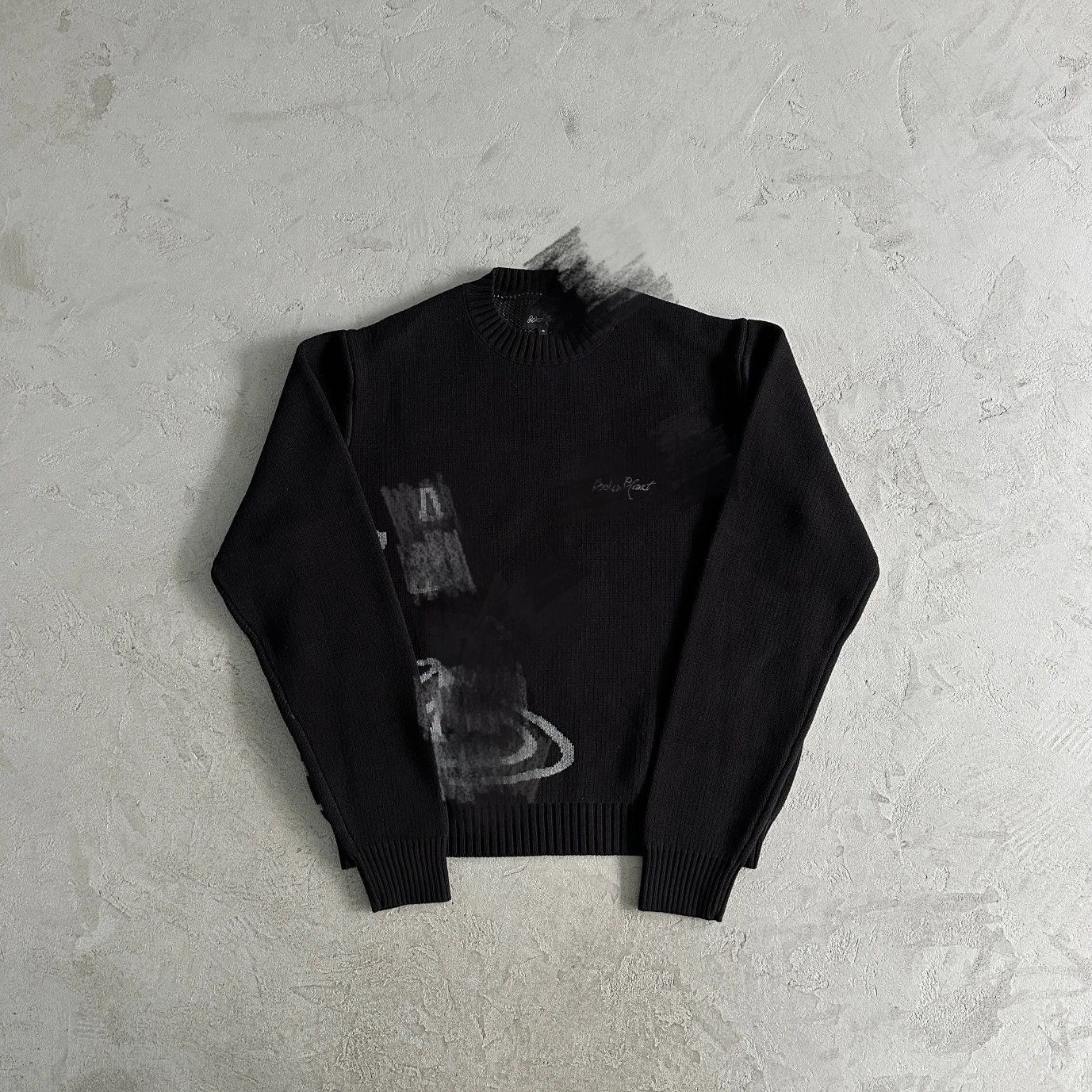 BP153 Small Embroidered Sweater Midnight Black