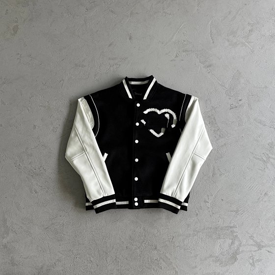 Heart Print Baseball Jacket